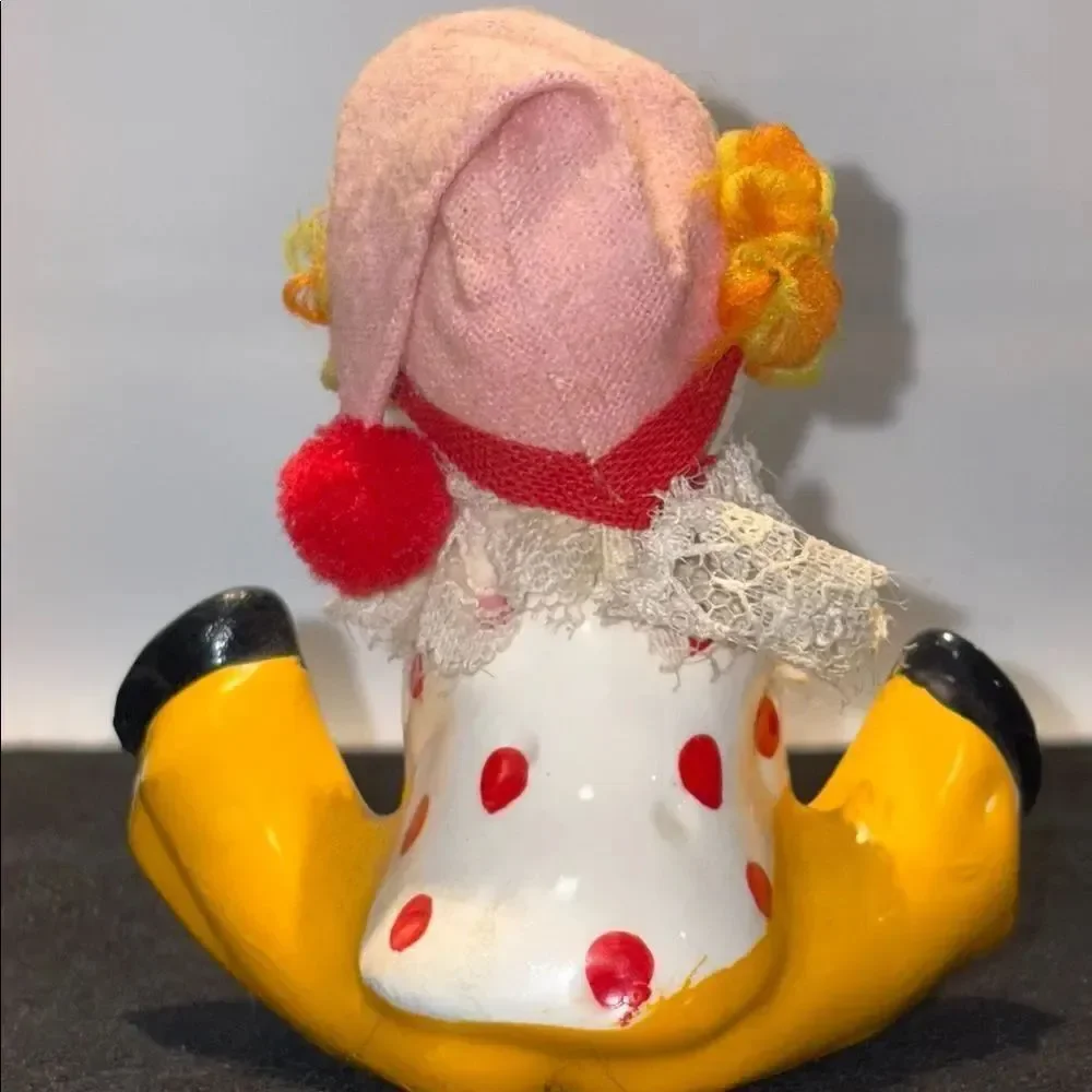 Vintage Yellow and Red Clown Decor Accent